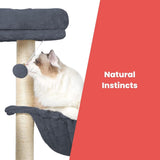 Floofi 155cm Plush Cat Condo Cat Tree Dark Grey FI-CT-173-ZZ