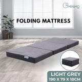 GOMINIMO 3 Fold Folding Mattress Single Light Grey GO-FM-101-EON