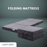 GOMINIMO 3 Fold Folding Mattress Single Light Grey GO-FM-101-EON