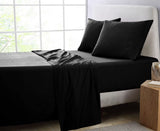 GOMINIMO 4 Pcs Bed Sheet Set 1000 Thread Count Ultra Soft Microfiber - King Single (Black) GO-BS-113-XS