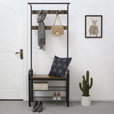 VASAGLE Coat Rack Stand Height 183 cm Rustic Brown and Black HSR40B