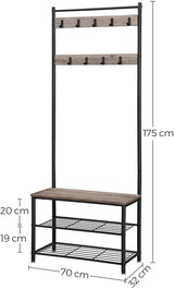 VASAGLE Coat Rack Stand 175cm Greige HSR41MB