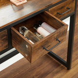 VASAGLE Dresser Table with Trifold Mirror Rustic Brown and Black RVT004B01V1