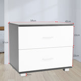 Sarantino Bedside Table Cabinet Storage Chest 2 Drawers Lamp Side Nightstand White Black