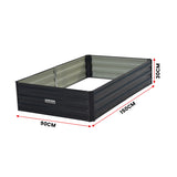 Wallaroo 150 x 90 x 30cm Galvanized Steel Garden Bed - Black