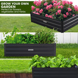 Wallaroo 150 x 90 x 30cm Galvanized Steel Garden Bed - Black