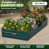 Wallaroo Garden Bed 210 x 90 x 30cm Galvanized Steel - Green