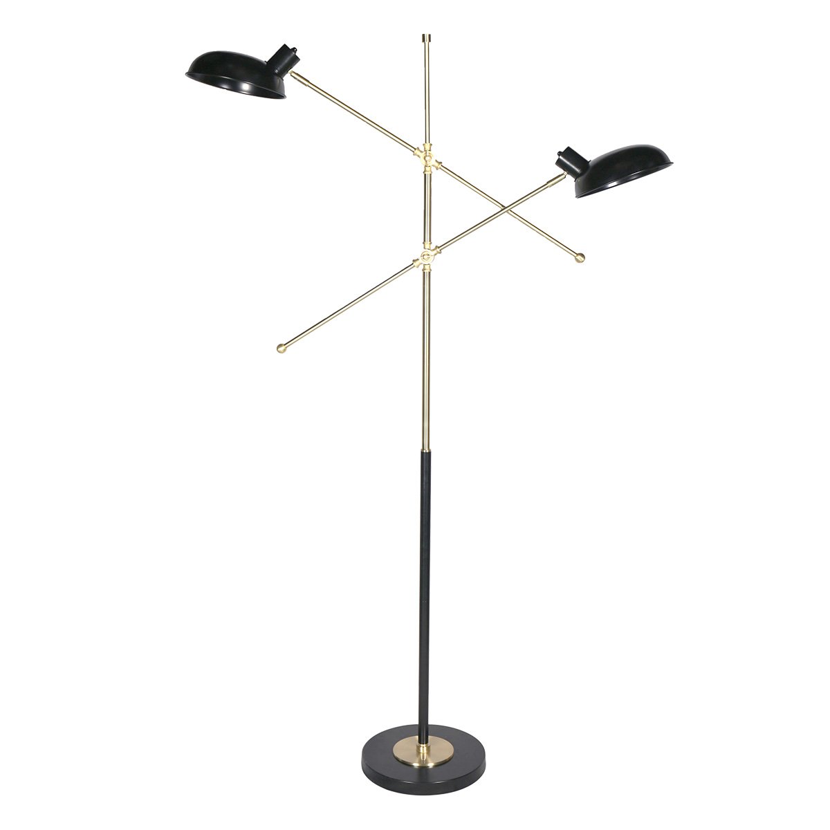 Sarantino Adjustable Two Light Lamp Black and Gold Finish