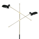 Sarantino Adjustable Two Light Lamp Black and Gold Finish