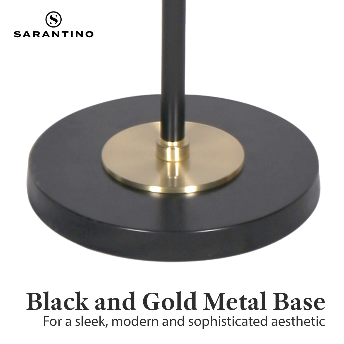 Sarantino Adjustable Two Light Lamp Black and Gold Finish