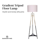 Sarantino Metal Tripod Electric Floor Lamp Gradient Finish