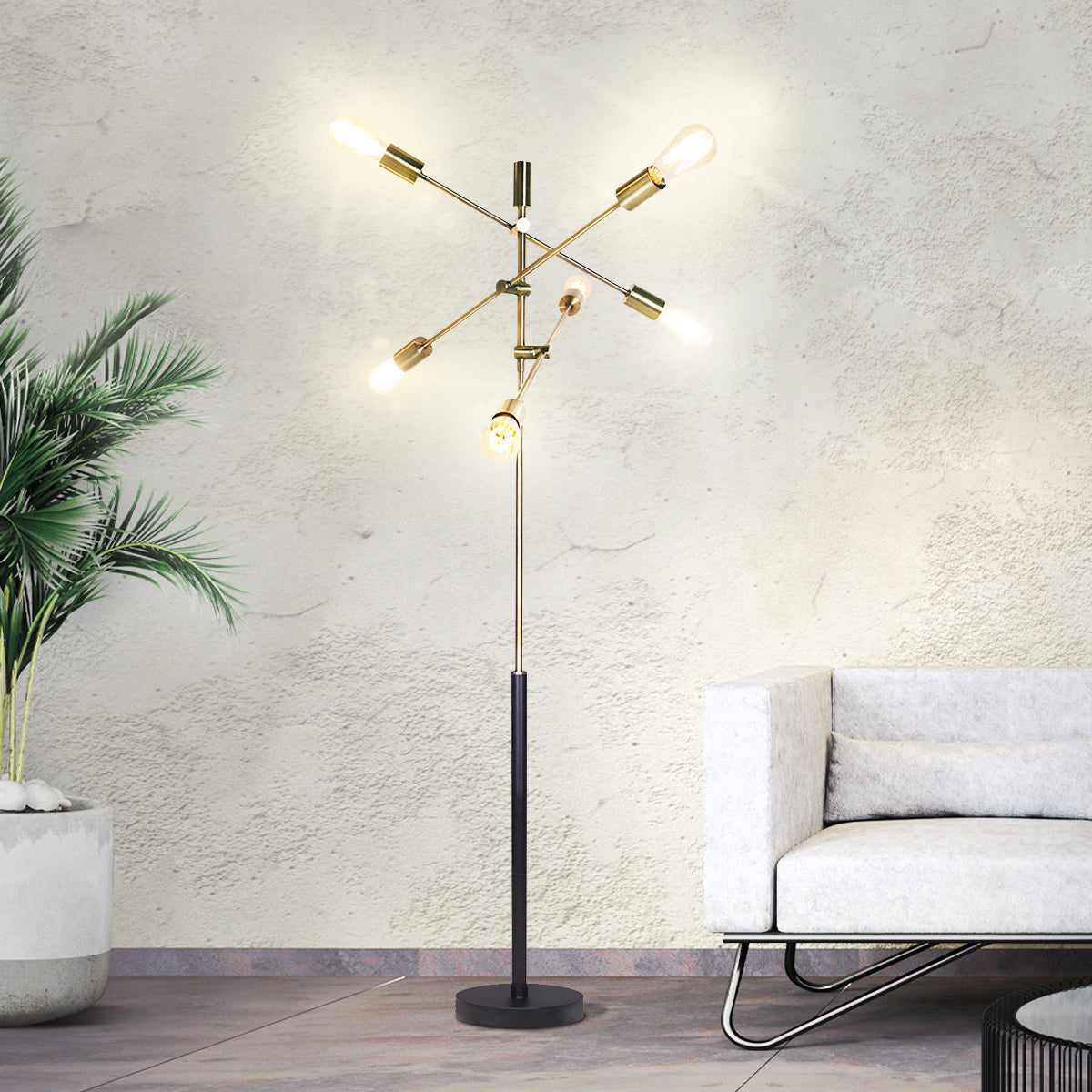 Sarantino 6-Light Metal Sputnik Floor Lamp