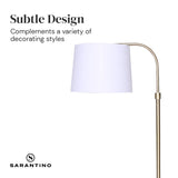 Sarantino Metal Floor Lamp Brass Finish Adjustable Height