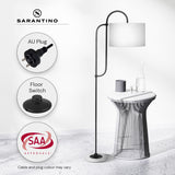 Sarantino Metal Floor Lamp with Marble Base & Off-White Shade