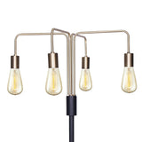 Sarantino Modern Exposed Bulb 4-Arm Industrial Light Floor Lamp