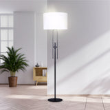 Sarantino Height-Adjustable Metal Floor Lamp Matte Black