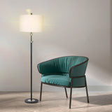 Sarantino Metal Floor Lamp with Cream Drum Shade