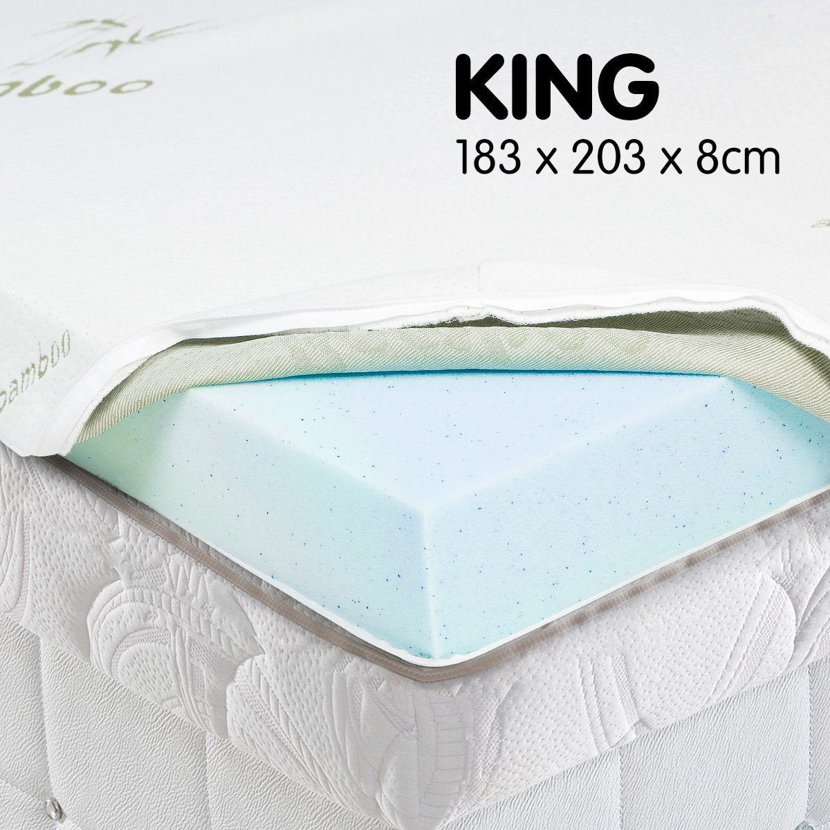 Laura Hill Cool Gel Memory Foam Mattress Topper - King