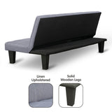 Sarantino Sofa Bed Lounge Couch Futon Furniture Seat Adjustable Suite Dark Grey