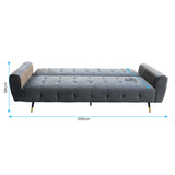 Sarantino Ava 3-seater Tufted Velvet Sofa Bed By Sarantino - Dark Grey