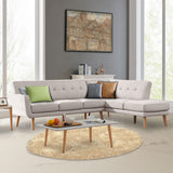 Sarantino Faux Linen Corner Sofa Lounge L-shaped Chaise Light Grey