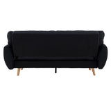 Sarantino 3 Seater Modular Linen Fabric Sofa Bed Couch Futon Suite - Black