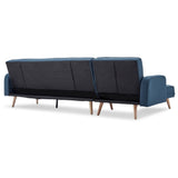 Sarantino 3-Seater Corner Sofa Bed with Chaise Lounge - Blue