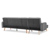 Sarantino 3-Seater Corner Sofa Bed with Chaise Lounge - Dark Grey