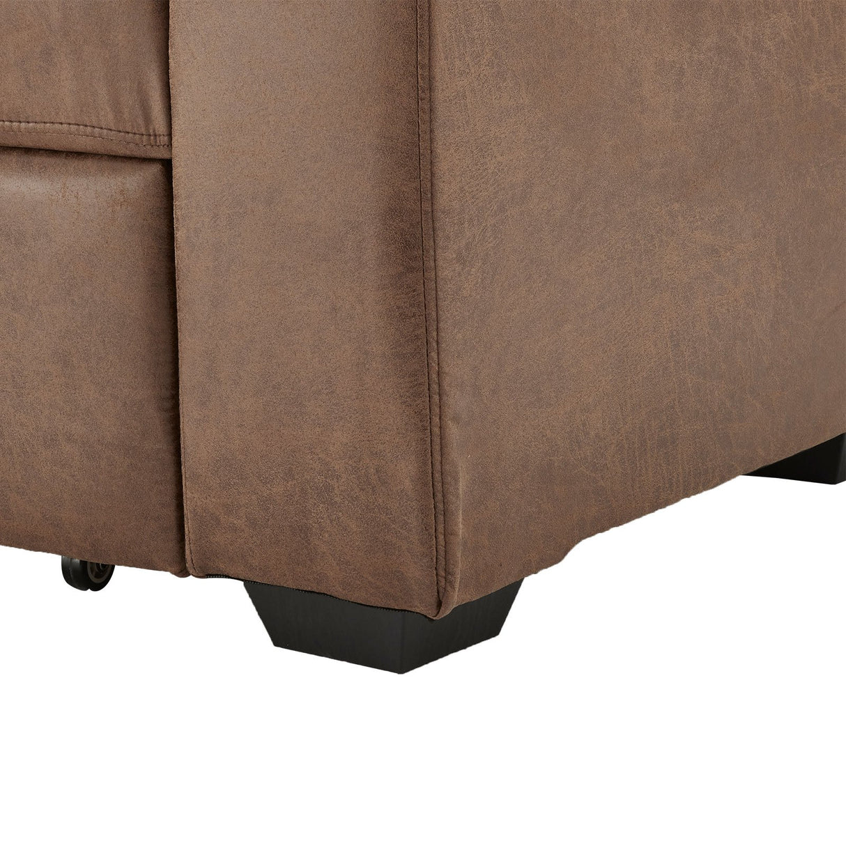 Sarantino Distressed Fabric Sofa Bed Couch Lounge - Brown