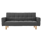 Sarantino 3-Seater Fabric Sofa Bed Futon - Dark Grey