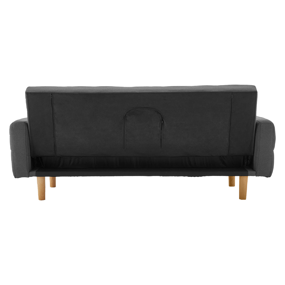 Sarantino 3-Seater Fabric Sofa Bed Futon - Dark Grey