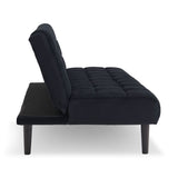 Sarantino Faux Suede Fabric Sofa Bed Furniture Lounge Seat Black