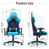 Gaming Chair Ergonomic Racing chair 165° Reclining Gaming Seat 3D Armrest Footrest Purple Black