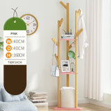 Hall Tree Garment Storage Holder Coat Rack Stand with 3 Shelves for Clothes Bag