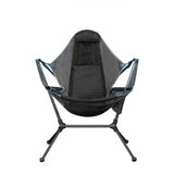 Camping Chair Foldable Swing Luxury Recliner Relaxation Swinging Comfort Lean Back Outdoor Folding Chair Outdoor Freestyle Portable Folding Rocking Chair Black