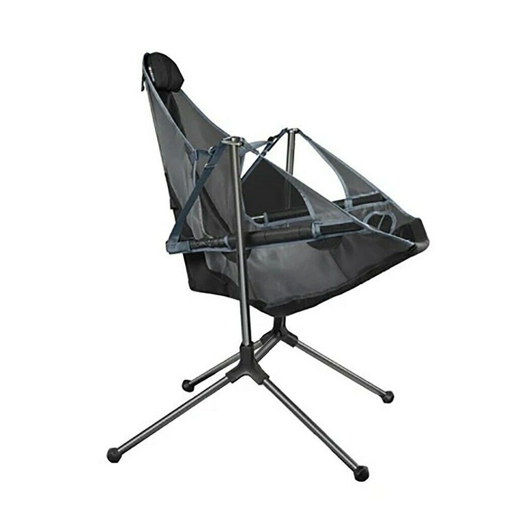 Camping Chair Foldable Swing Luxury Recliner Relaxation Swinging Comfort Lean Back Outdoor Folding Chair Outdoor Freestyle Portable Folding Rocking Chair Grey