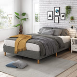 Metal Bedframe Mattress Foundation (Dark Grey) &#8211; Queen