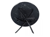 Round Marble-Effect Table-Black