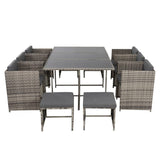 Bali 11 Piece Outdoor Dining Set-Grey