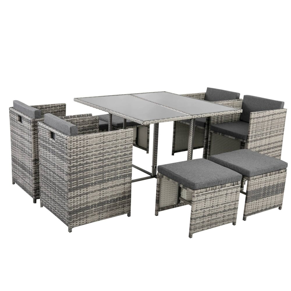 Horrocks 8 Seater Outdoor Dining Set-Grey