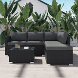 Ottoman-Style Outdoor Lounge Set in Black