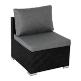 6PCS Outdoor Modular Lounge Sofa Coogee-Black