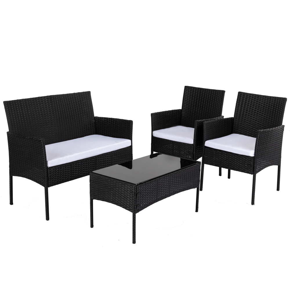 Ville 4-Seater PE Wicker Outdoor Lounge Sofa Set