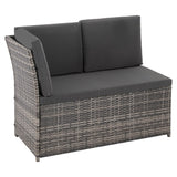 Ella 8-Seater Modular Outdoor Garden Lounge and Dining Set with Table and Stools in Dark Grey Weave