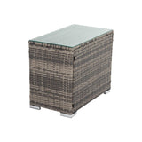 Grey Wicker End Table