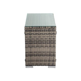 Grey Wicker End Table