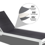 Adjustable Outdoor Sun Lounger in Aluminium White