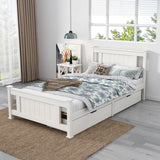 King Single Solid Pine Timber Bed Frame-White