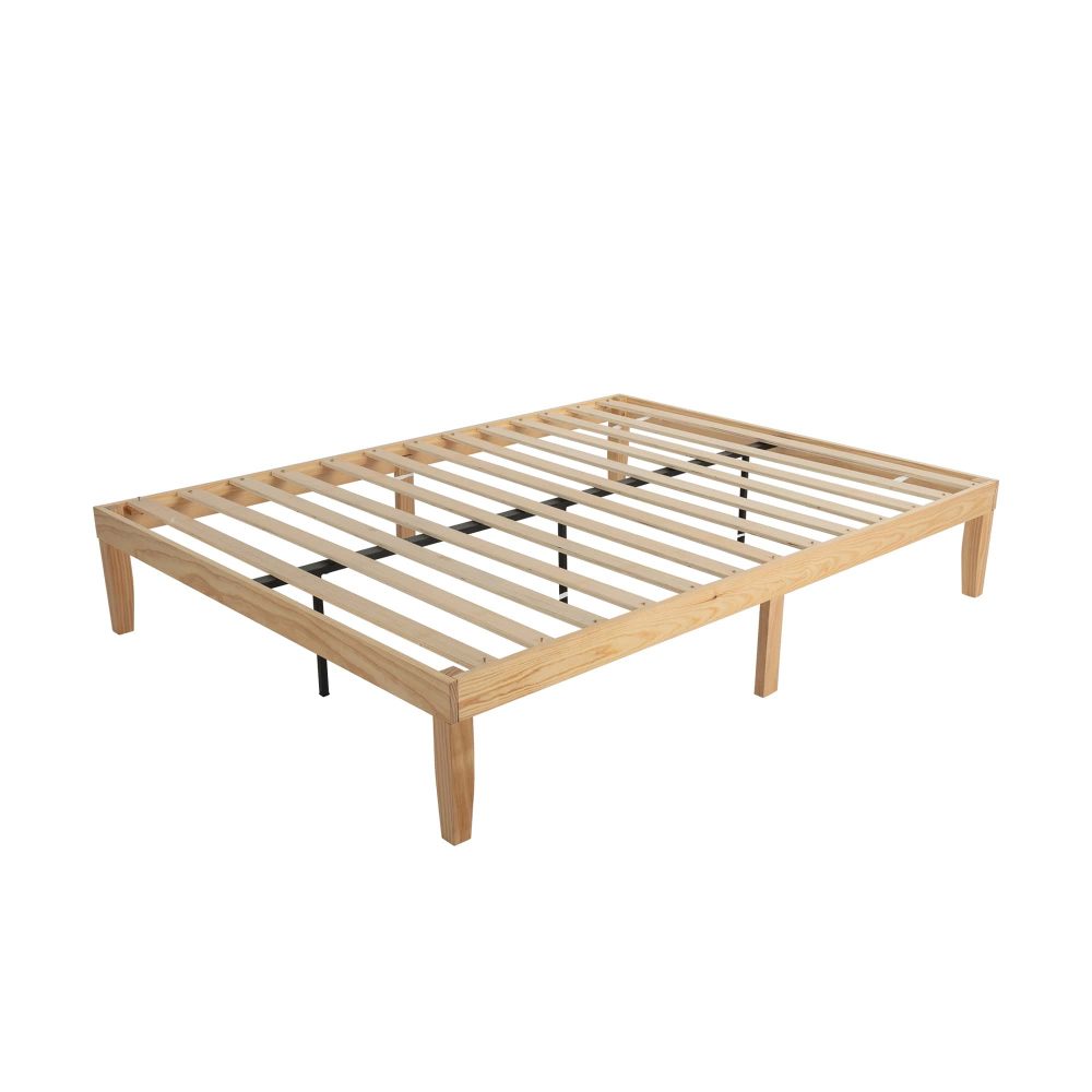 Warm Wooden Natural Bed Base Frame - Double