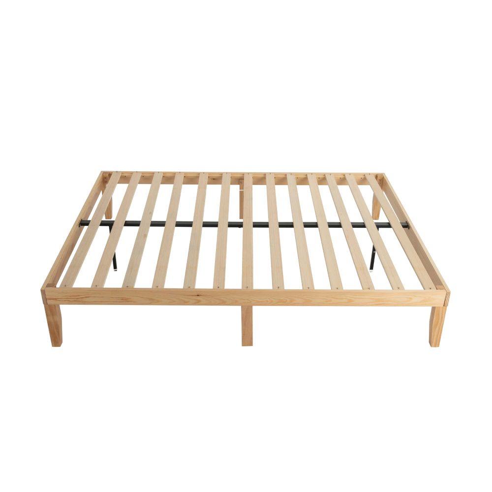 Warm Wooden Natural Bed Base Frame - King Single